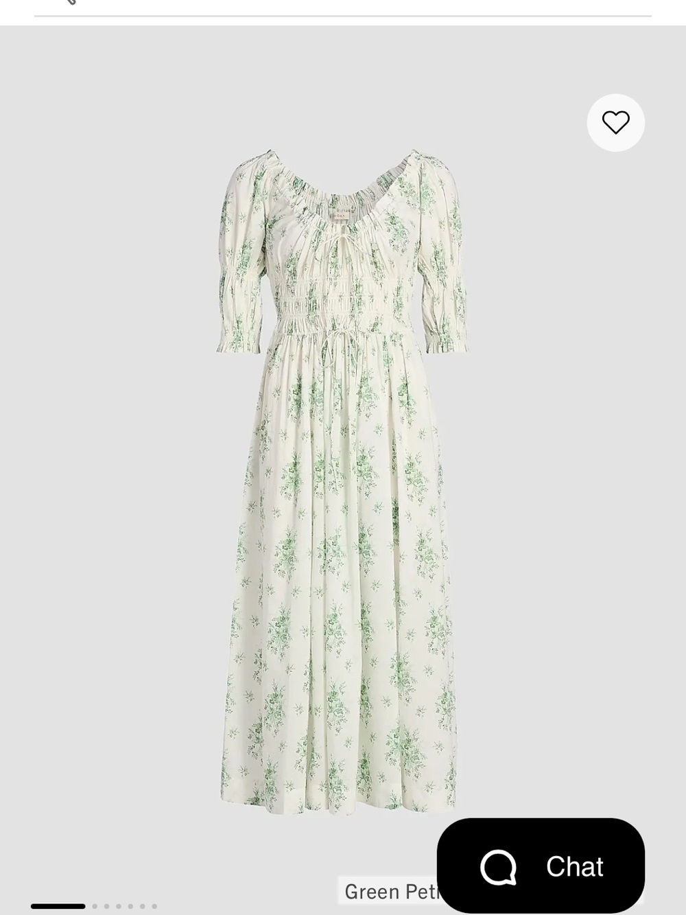 Doen White Maxi Dress with Green Floral Print